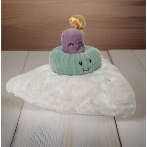 Giggle Scape Cake Slice Plush - Smiling Candle Topper Stackable Layers - 11x8